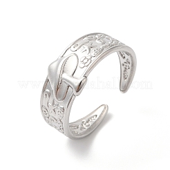 Non-Tarnish 304 Stainless Steel Mushroom Open Cuff Ring for Women&nbsp;RJEW-K245-29P