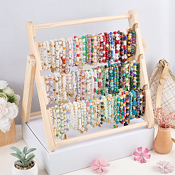 4-Tier Wooden Bracelet Organizer Display Riser Stands&nbsp;ODIS-WH0043-263B