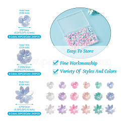 480Pcs 18 Styles Resin Imitation Pearl Bead Caps&nbsp;RESI-TA0001-50