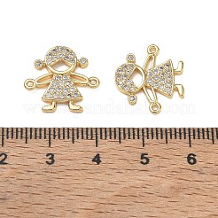 Brass Micro Pave Colorful Cubic Zirconia Connector Charms for Jewelry Making&nbsp;CU-CBAAA59-01G-04
