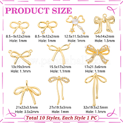 10Pcs 10 Styles Brass Micro Pave Cubic Zirconia Pendants&nbsp;FIND-GA0007-57