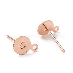 Brass Stud Earring Findings&nbsp;KK-K225-02C-RG
