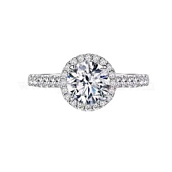 Rhodium Plated 925 Sterling Silver Pave 6.5x3.9mm Moissanite Finger Rings for Women&nbsp;WG1E35D-07