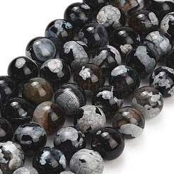 Natural Fire Crackle Agate(Dyed & Heated) Beads Strands&nbsp;G-K425-A09-12mm