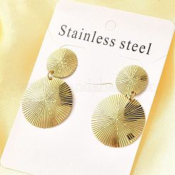 304 Stainless Steel Dangle Stud Earrings&nbsp;EJEW-D308-01G