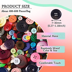 Flat Round Resin Buttons&nbsp;BUTT-TAC0017-01A