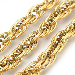 Ion Plating(IP) 304 Stainless Steel Rope Chain Bracelets&nbsp;BJEW-P235-18G