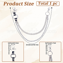 1Pc Alloy Double Layer Chain Belts for Pants&nbsp;AJEW-GF0011-93A