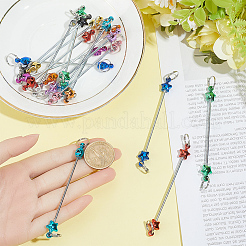 24Pcs 12 Colors Stainless Steel Beadable Keychain Bar for Jewelry Making DIY Crafts&nbsp;KEYC-SC0002-10