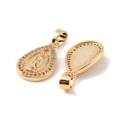 Brass & Clear Cubic Zirconia Pendants&nbsp;KK-G558-09G