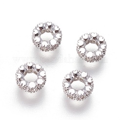 Brass Micro Pave Cubic Zirconia Beads&nbsp;X-ZIRC-F098-01