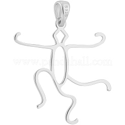 2Pcs Sterling Silver Pendant Cabochon Settings&nbsp;STER-BBC0009-46P