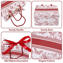 Floral Printed Paper Gift Tote Bags&nbsp;ABAG-WH0044-82D