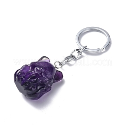 Natural Amethyst Keychains&nbsp;KEYC-P011-03P-07