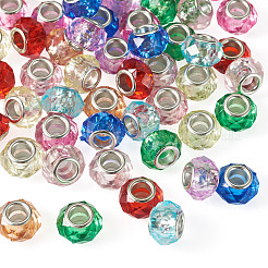 50Pcs Transparent Acrylic European Beads&nbsp;GPDL-TAD0001-02