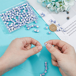 150Pcs Handmade Flower Printed Porcelain Ceramic Beads&nbsp;PORC-DC0001-09