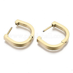 304 Stainless Steel Huggie Hoop Earrings High Polished&nbsp;STAS-R115-18G