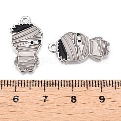 Halloween Theme Rack Plating Luminous Alloy Enamel Pendants&nbsp;ENAM-N056-228P