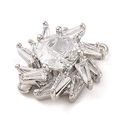 Brass Pave Clear Cubic Zirconia Connector Charms&nbsp;KK-S389-40P