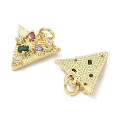 Brass Micro Pave Cubic Zirconia Pendants&nbsp;KK-Z120-23G