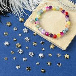 60Pcs 6 Styles Flower Brass Fancy Bead Caps&nbsp;KK-CJ0002-20-NR