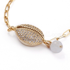 Brass Micro Pave Clear Cubic Zirconia Link Bracelets&nbsp;BJEW-JB05126-02