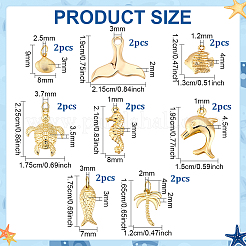 16Pcs 8 Styles Brass Pendants&nbsp;KK-PH0015-12B