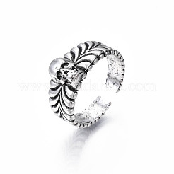 Halloween Skull Alloy Open Cuff Ring for Men Women&nbsp;RJEW-T009-43AS