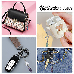 7Pcs 7 Styles Bullet Gemstone Wire Wrapped Keychain&nbsp;KEYC-NB0001-49