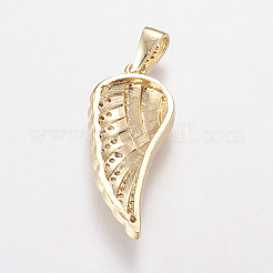Brass Micro Pave Cubic Zirconia Pendants&nbsp;X-ZIRC-L067-22-G-NR