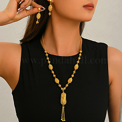 Vintage Alloy Hollow Geometric Tassel Necklaces & Stud Earrings Sets for Women&nbsp;VW2533