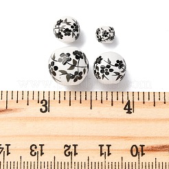 40Pcs 4 Styles Handmade Printed Porcelain Beads&nbsp;PORC-FP0001-04