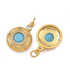 Brass Micro Pave Cubic Zirconia Pendants&nbsp;KK-F941-38A-G