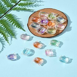 32Pcs UV Plating Rainbow Iridescent Acrylic Beads&nbsp;OACR-FS0002-16