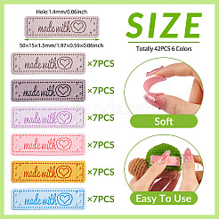 42Pcs 6 Colors Microfiber Label Tags&nbsp;DIY-TA0012-18