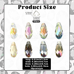 80Pcs 8 Colors Electroplate Transparent Glass Beads&nbsp;EGLA-FS0002-65