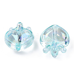 UV Plating Transparent Rainbow Iridescent Acrylic Beads&nbsp;OACR-T027-01-C