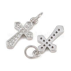 Brass Micro Pave Clear Cubic Zirconia Pendants&nbsp;CU-CBADC6C-08P-01