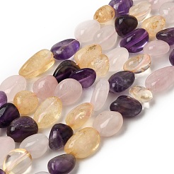Natural Amethyst & Heated Citrine & Rose Quartz Beads Strands&nbsp;GG-CBA76A0-01