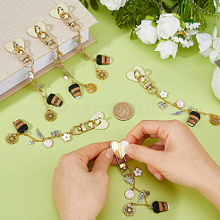 6Pcs Alloy & Resin Pendant Decorations&nbsp;HJEW-DC00165
