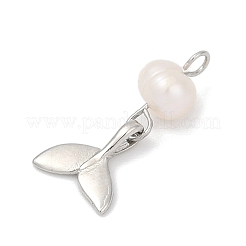 Natural Cultured Freshwater Pearl & Brass Pendants&nbsp;KK-U062-15P