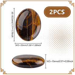 2Pcs  Natural Tiger Eye Palm Stones&nbsp;AJEW-GA0007-90A