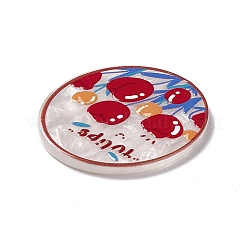 Flower Theme Printed Acrylic Cabochons&nbsp;MACR-J121-01E