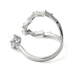 Brass Micro Pave Cubic Zirconia Ring&nbsp;RJEW-Z033-01P