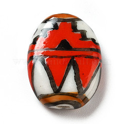 Handmade Printed Porcelain Beads&nbsp;PORC-F005-01E