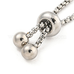 Non-Tarnish Adjustable 304 Stainless Steel Box Chain Slider Bracelet Making&nbsp;MAK-L038-001P-02