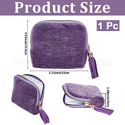 Velvet Jewelry Zipper Bags with Tassel&nbsp;ABAG-WH20009-32B