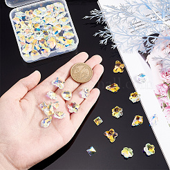 60Pcs 10 Style Faceted Glass Pendants&nbsp;GLAA-GA0001-62
