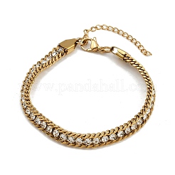 304 Stainless Steel Curb Chain Bracelets for Women&nbsp;BJEW-Z143-21G