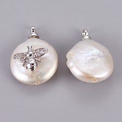 Natural Cultured Freshwater Pearl Pendants&nbsp;X-PEAR-F008-37P